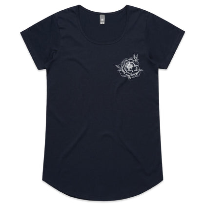 FlowerDala - Women's Scoop Neck T-Shirt - NAVY